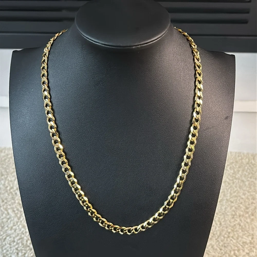 ❤️‍🔥 18k gold filled 7mm Cuban link necklace chain 20”